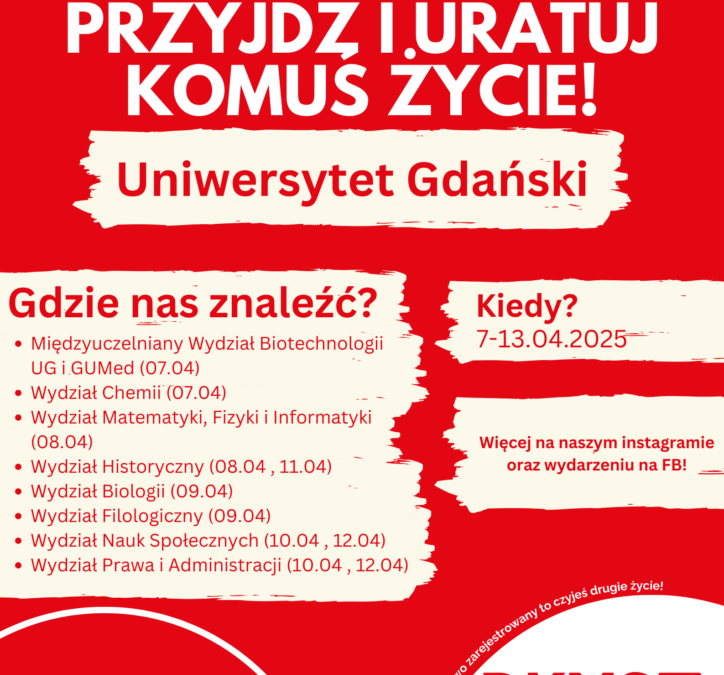 Uniwersytet Gdański wspiera Fundację DKMS!